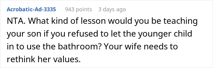 Ex-Wife Asks Man To Let Her Kid Use Bathroom, His New Wife And SIL Are Livid That He Allowed It