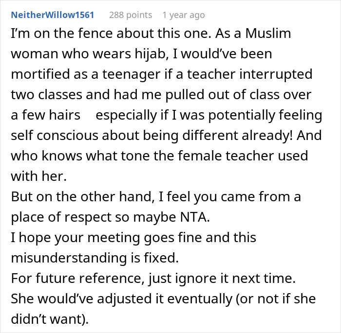 Muslim Student’s Headscarf Slips, Male Teacher Asks Female Colleague For Help, She Reports Him