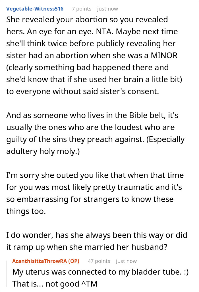 Sis Exposes Woman’s Secret Abortion To Her Pro-Life Husband After Constant Shaming, Takes Heat