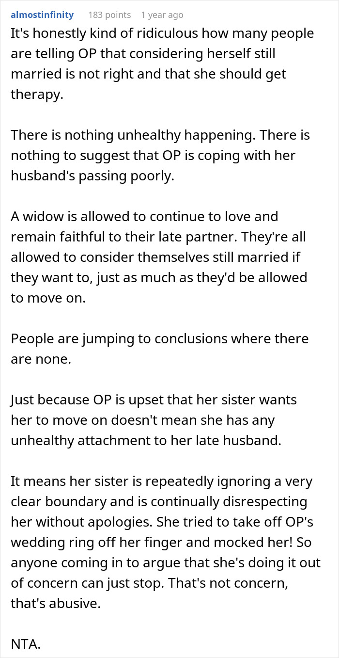 Widow Finally Blows Up At Entitled Sister Who Uses Her Maiden Name Despite Being Told Not To