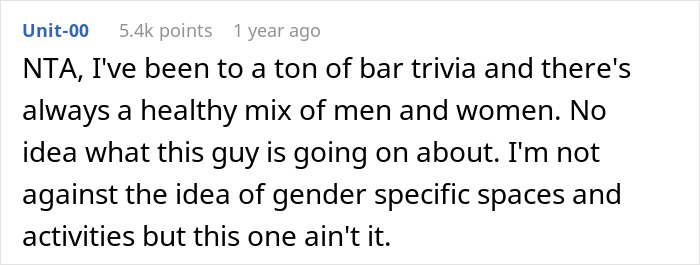 Drama Erupts As Woman “Ruins” Guy’s Safe Space By Joining Trivia Night At Local Bar, He Storms Out