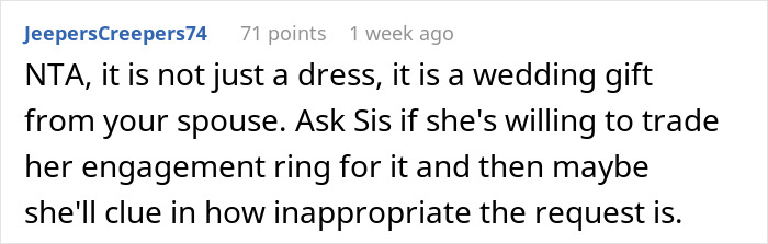 "Hide Your Dress, Please": Folks Shocked By Woman Demanding Sis Let Her Borrow Custom Wedding Dress 