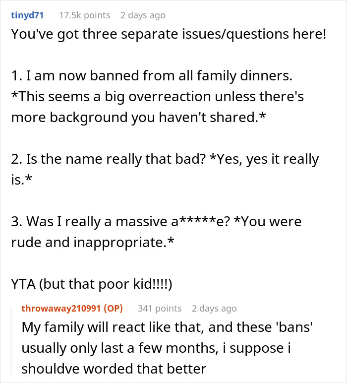 Woman Bursts Out Laughing At Name Sister Picked For Her Kid, Gets Banned From “All Family Dinners” 