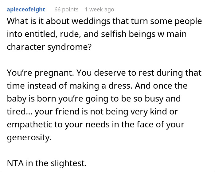 Pregnant Woman Asks Friend If "She Hit Her Head" After She Demands A Wedding Dress In 5 Months