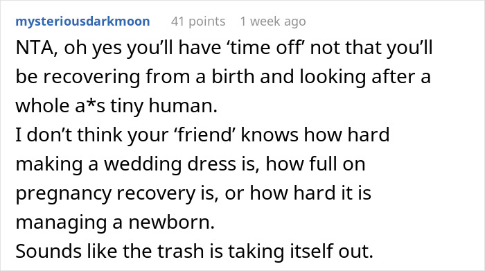 Pregnant Woman Asks Friend If "She Hit Her Head" After She Demands A Wedding Dress In 5 Months