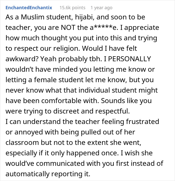 Muslim Student’s Headscarf Slips, Male Teacher Asks Female Colleague For Help, She Reports Him