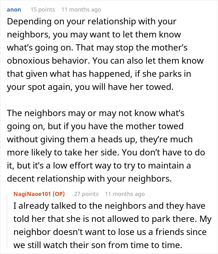 Neighbor’s Mom Feels Entitled To Parking Spot, Homeowner Prepares For Showdown