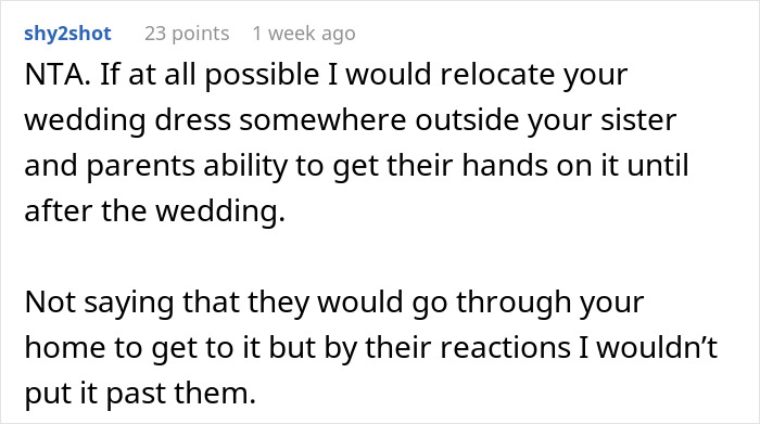 "Hide Your Dress, Please": Folks Shocked By Woman Demanding Sis Let Her Borrow Custom Wedding Dress 