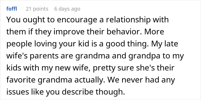 Guy Wants To Stop Parents Of Wife's Late Husband From Visiting Their Kid Due To Their Odd Comments