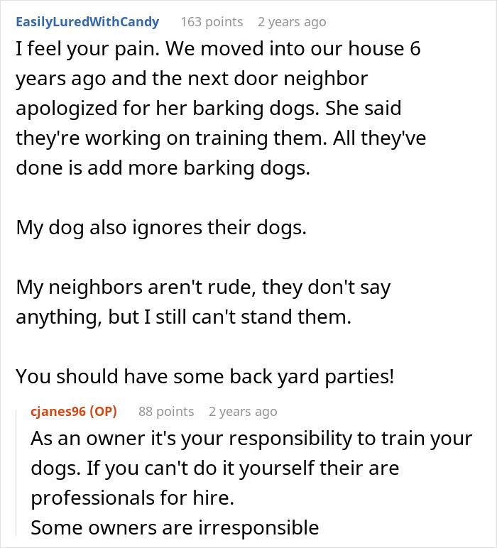 Bad Neighbors Scream At Lady For Using Her Own Yard Due To Their Reactive Dogs, She Gets Revenge