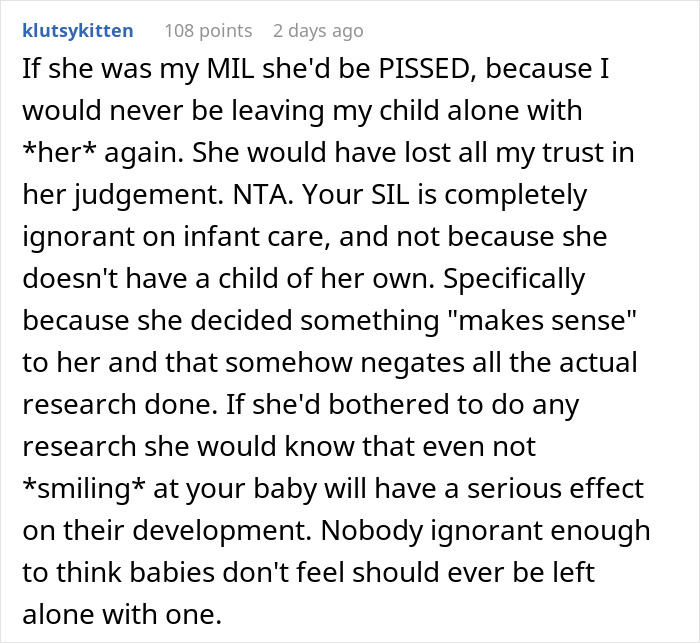 “She Thinks They Cry For No Reason”: SIL Gets A Reality Check When Mom Refuses To Let Her Babysit