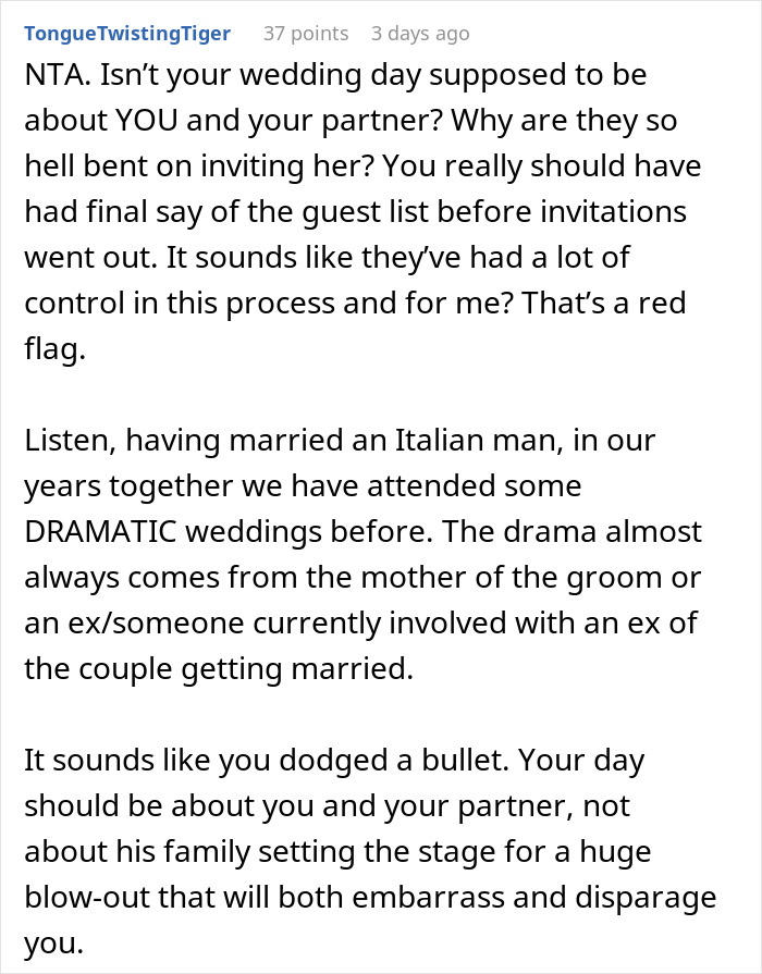 In-Laws Go Behind Bride’s Back And Invite Banned Guest To The Wedding, She Cancels The Whole Thing