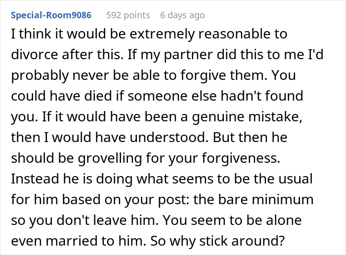 Woman Asks If She Should Divorce Her Husband After His Grave Error Nearly Cost Her Her Life