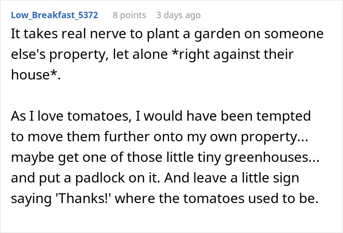 Woman Rips Out Neighbors’ Veggies From Her Own Backyard, They Demand Compensation