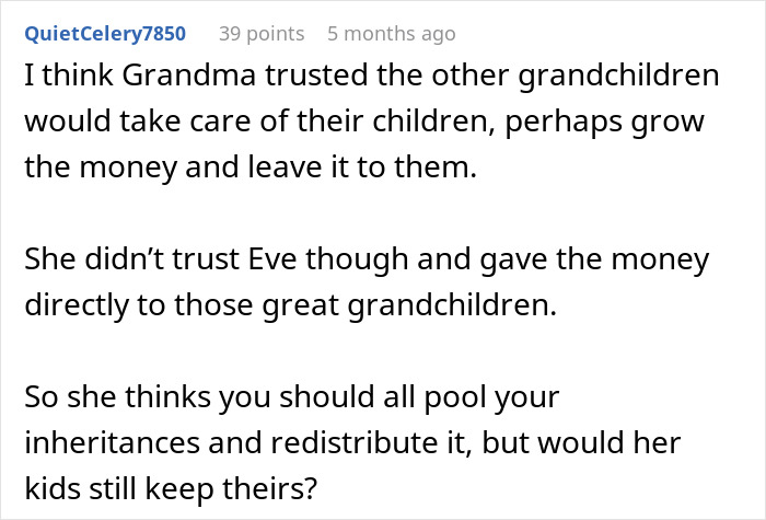 Woman Feels Entitled To Family’s Life-Changing Inheritance Just Because She Has 5 Kids, Gets A Reality Check