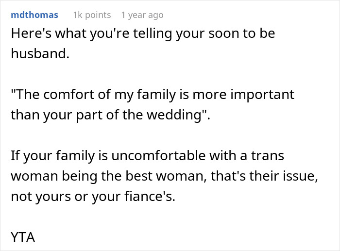 Bride Worried About Groom's Best Man Being His Trans Friend, He Threatens To Cancel Wedding