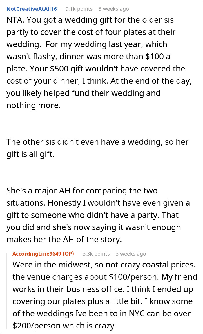 Drama Ensues After Woman Finds Out About A Wedding Gift Her Brother Got For Sister