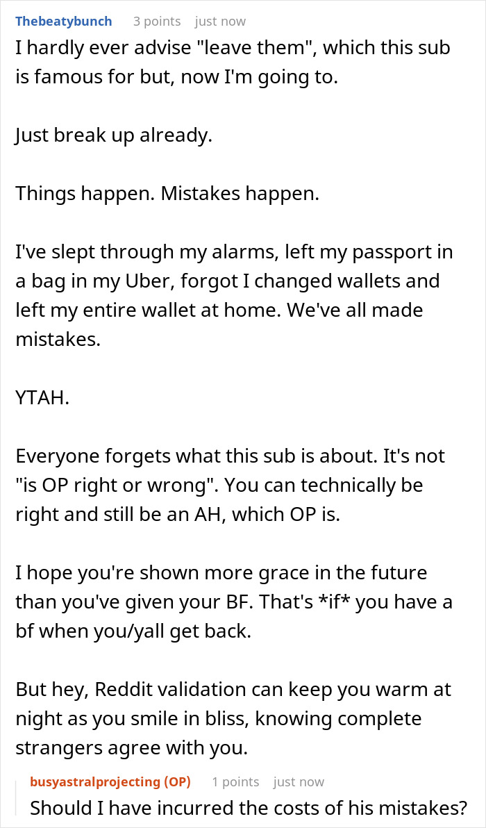 Guy Left Calling For Mommy’s Help For A Second Time As GF Refuses To Miss Trip