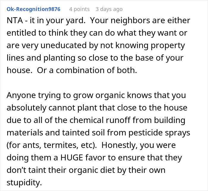 Woman Rips Out Neighbors’ Veggies From Her Own Backyard, They Demand Compensation