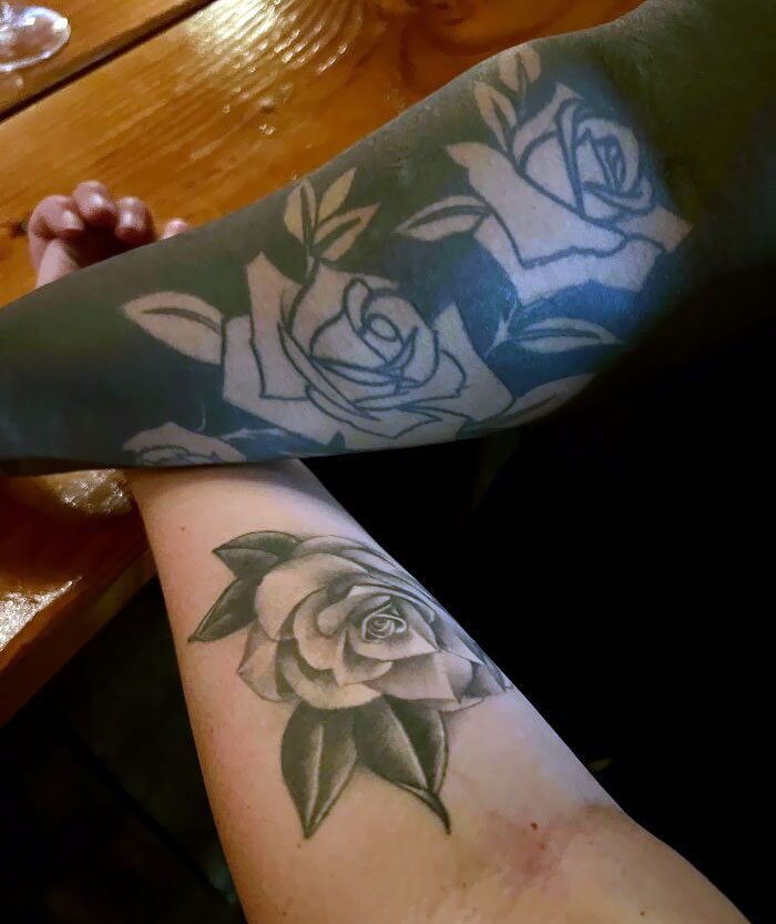 My Girlfriend Met A Person At The Bar With The Same, But Inverse Tattoo