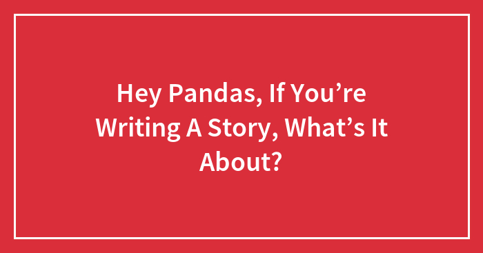 Hey Pandas, If You’re Writing A Story, What’s It About? (Closed)