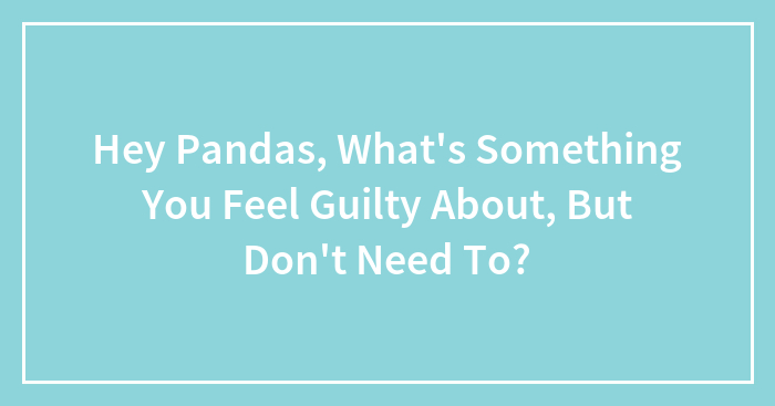 Hey Pandas, What’s Something You Feel Guilty About, But Don’t Need To? (Closed)