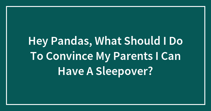 Hey Pandas, What Should I Do To Convince My Parents I Can Have A Sleepover?