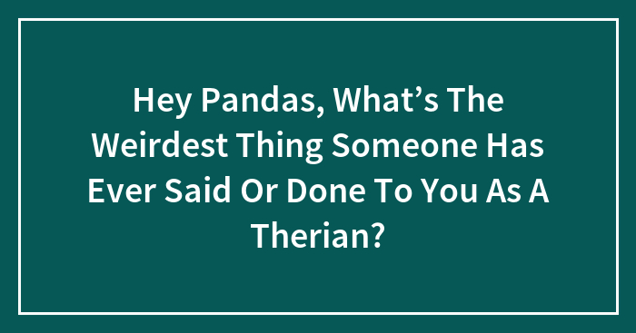 Hey Pandas, What’s The Weirdest Thing Someone Has Ever Said Or Done To You As A Therian? (Closed)