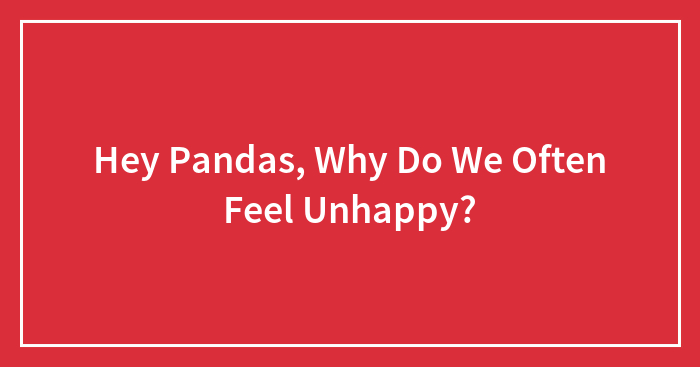 Hey Pandas, Why Do We Often Feel Unhappy?