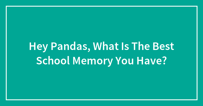 Hey Pandas, What Is The Best School Memory You Have? (Closed)