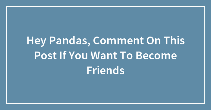 Hey Pandas, Comment On This Post If You Want To Become Friends (Closed)