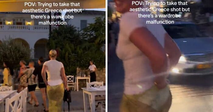 “Looks Like A Diaper”: Woman Goes Viral For Disastrous Wardrobe Malfunction In Greece