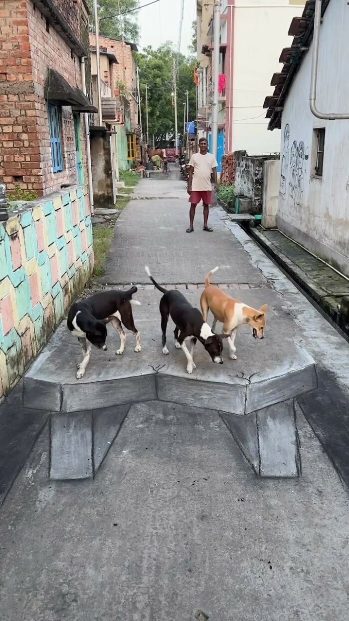 Art Teacher Entertains His Neighborhood With Fun 3D Street Art Made With Chalk (31 Pics)