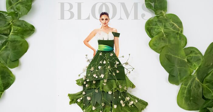 My 30 Dresses Made From Flowers And Other Natural Materials Featured On The Cover Of An Imaginary Magazine