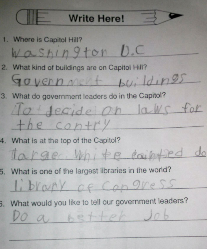 Younger Brother Was Doing His Homework. I Think We Can All Agree With His Last Answer