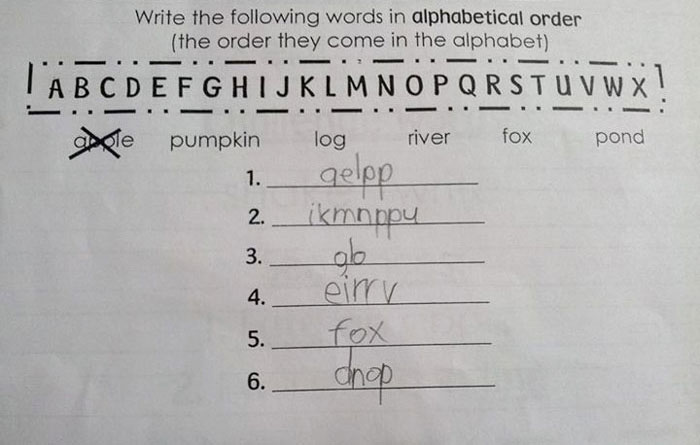 2nd Grader's Homework. My Friend's 6-Year -Old Son Is Autistic And Takes Instructions Literally