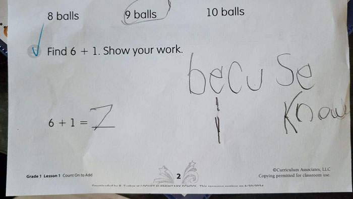 My Son Is Not A Fan Of Showing His Work