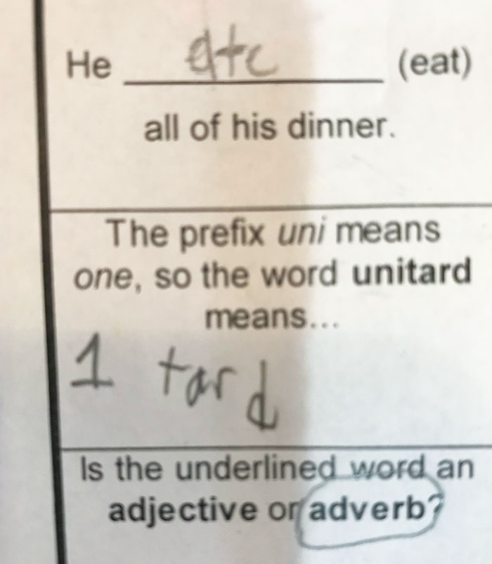 So, I’m Proofreading My 8-Year-Old’s Homework When I Stumble Upon This Gem