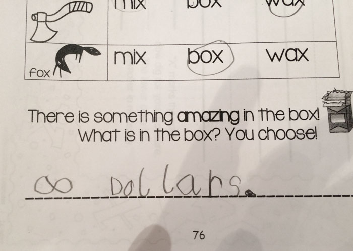 My 6-Year-Old Finished His Homework With Maniacal Laughter And Muttering To Himself, "Ha, I Win"