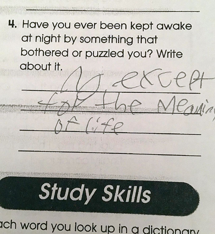 My 8-Year-Old Brother's Answer To A Question On His Homework