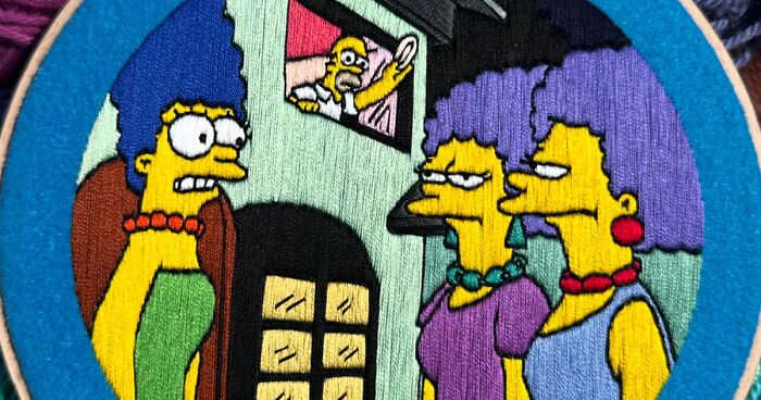 44 Embroidery Pieces By Artist That Recreate Scenes From The Simpsons (New Pics)