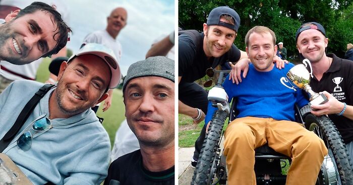 Harry Potter Fans Nerd Out After Tom Felton Posts Photo Of Reunion At David Holmes’ Cricket Cup