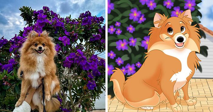 22 Adorable Pet Portraits In Disney Style By This Artist (New Pics)