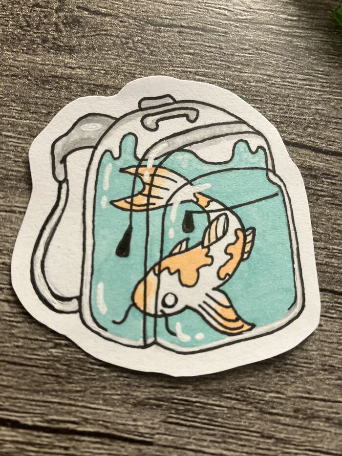 Koi Fish Backpack Sticker I Made!