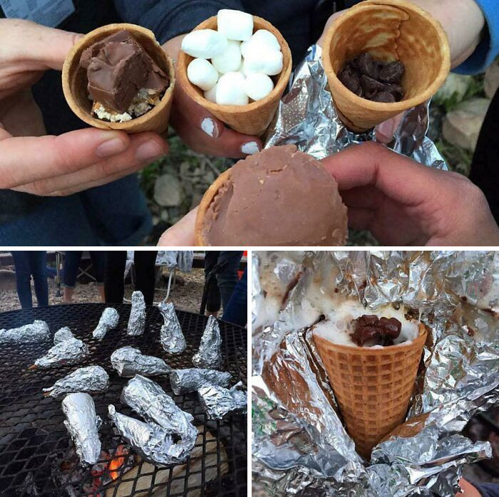 For Easy-To-Eat S'mores, Try Making Them In Ice Cream Cones