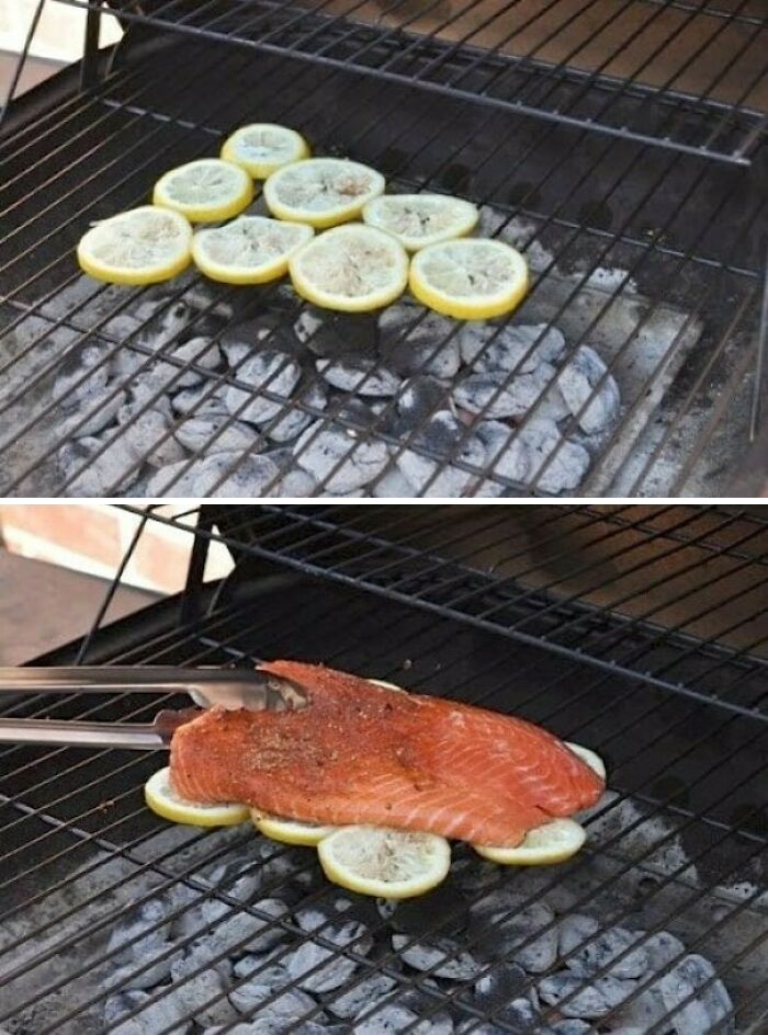 Try The Lemon Method Under The Salmon To Avoid Burning Your Fish