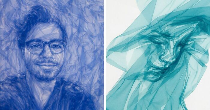 Artist Uses Single-Length Tulle And Shapes It To Look Like A Painting (31 Pics)