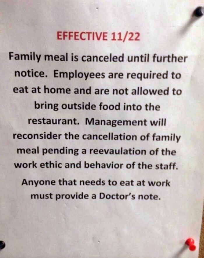 Employees Need A Doctor's Note To Eat At Work