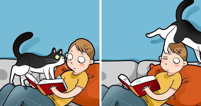 Artist Creates 53 New Funny Comics Capturing Life With A Cat