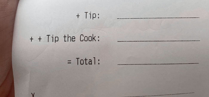 The Diner I Went To Has A Separate Line To Tip The Cook